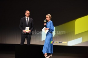 Marion Rousse, Director of the Tour de France Femmes avec Zwift, with Christian Prudhomme (7895x)
